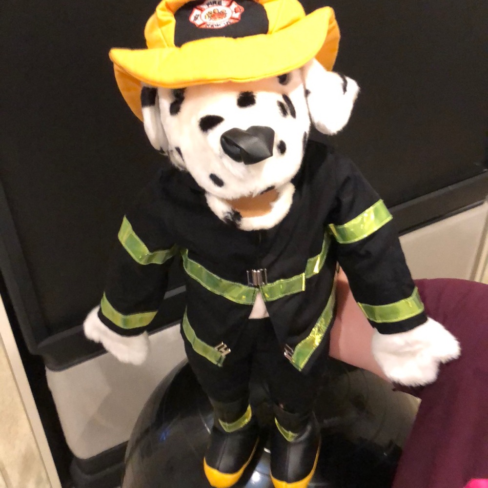 Fireman dog puppet
